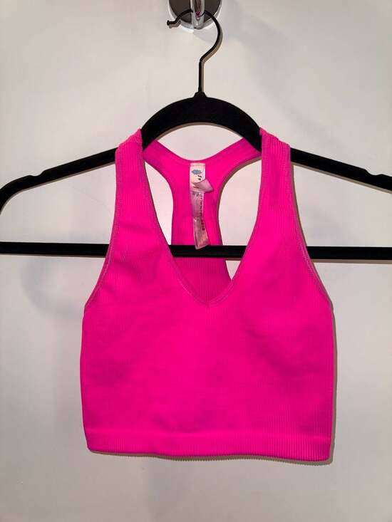Free People Tops - Free People FP Movement Good Karma Crop Tank Top Neon Pink Size XS
